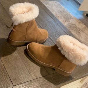 American Eagle Fur booties , chestnut color